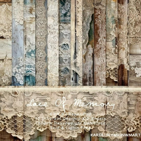 SunWMart 24 Sheets Scrapbooking Paper Pad 6"x6" Single Sided Decorative Paper Pack 160GSM Journaling Supplies Patterned Cardstock Craft Paper Aesthetic Junk Journal Card Making