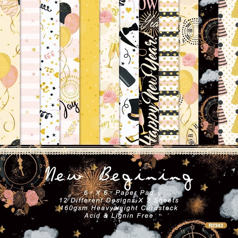 Floral Scrapbook Paper Pad 6x6 - 24 Sheets, Single-Sided Print, 160gs - View #13