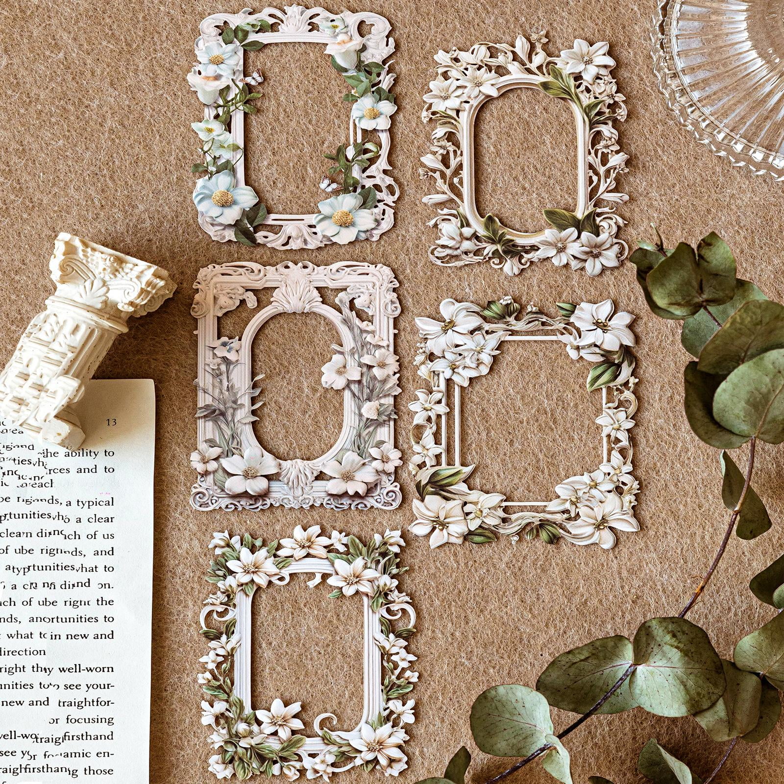 SunWMart 30PCS Vintage Hollow Embossed Frame Scrapbook Paper, Scrapbook ...