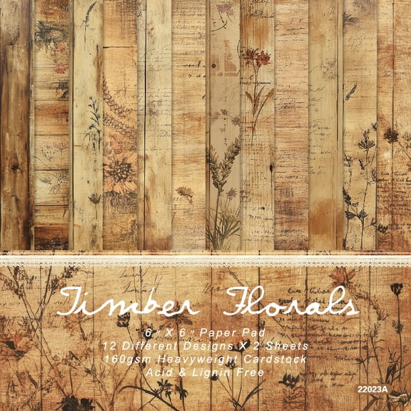 SunWMart Premium 6x6 Inch Single-Sided Scrapbook Paper Pad for Crafting Decorative DIY Background Projects Card Making Supplies Photo Album Decor, 12 Patterns 24 Sheets