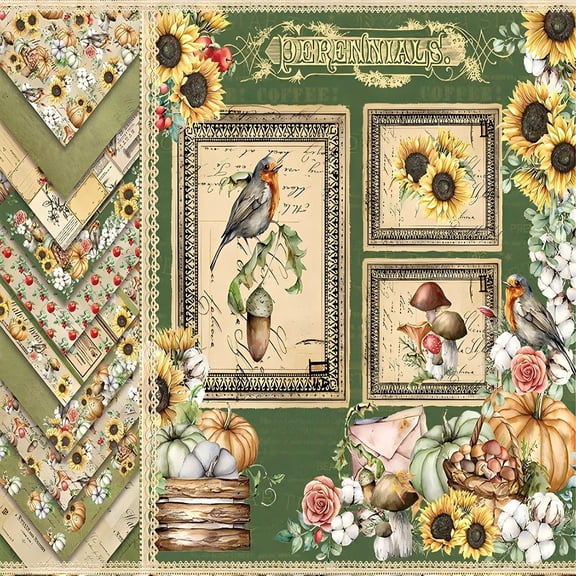 SunWMart Scrapbook Paper, 48 Sheets Single-Side Printing Scrapbooking Paper Pad, Junk Journal Photo Album Card Making Cardstock Decorative Craft Supplies, DIY Art Project Decoupage 6x6 Inch