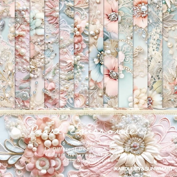 Scrapbooking Cardstock Decorative Paper, 24 Sheets 6 x 6 Inch Single Side Decopage Scrapbook Paper for Card Making Journaling Planner Origami Decopage Craft Paper Material Supplies
