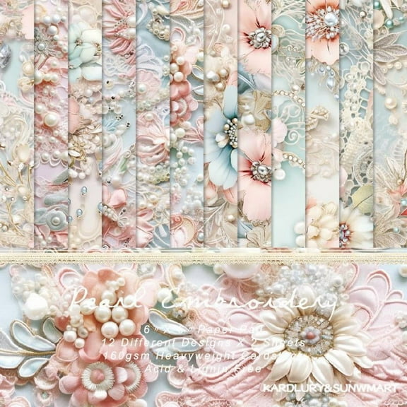 Scrapbooking Cardstock Decorative Paper, 24 Sheets 6 x 6 Inch Single Side Decopage Scrapbook Paper for Card Making Journaling Planner Origami Decopage Craft Paper Material Supplies