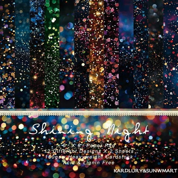 SunWMart Scrapbooking Cardstock Decorative Paper for Card Making Journaling Planner Origami Decoupage Scrapbook Paper Single-Sided Scrapbook Materials Supplies, 6x6 Inch 24 Sheets