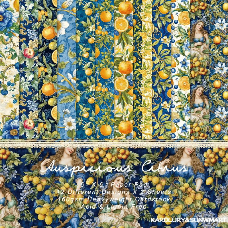 SunWMart Vintage Floral Scrapbook Paper Pad, Flower Patterned Cardstock ...