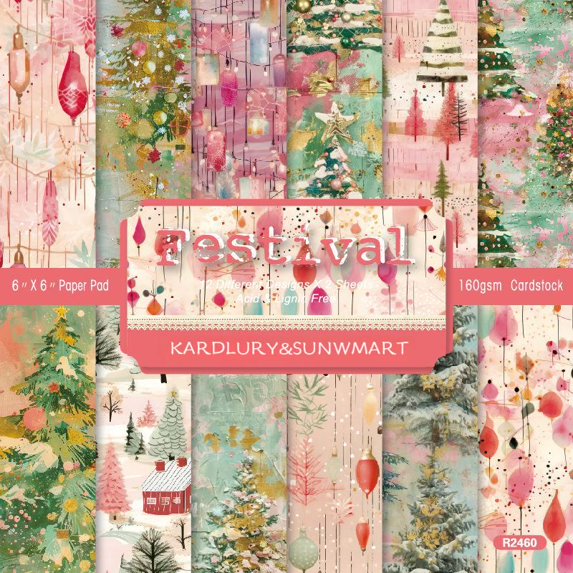 SunWMart Vintage Scrapbook Paper Supplies, 48 Sheets 6 x 6 Inch Aesthetic Decorative Craft Paper, Colorful Origami Cardstock for DIY Projects Junk Journaling Photo Album Diaries Art Supplies