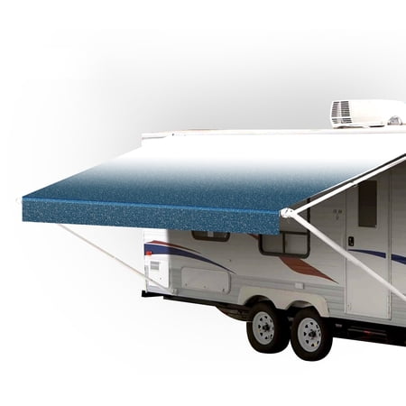 SunWave- RV Awning Fabric Replacement | RV Electric Awning Fabric Replacement | Premium Vinyl RV Canopy | Awning Replacement (10', Ocean Blue Fade)