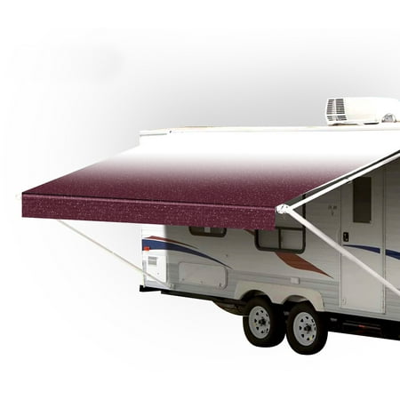 SunWave- RV Awning Fabric Replacement | RV Electric Awning Fabric Replacement | Premium Vinyl RV Canopy | Awning Replacement (19', Burgundy Fade)