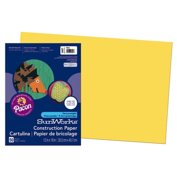 SunWorks Construction Paper, 12 x 18, Red, 50 Sheets/Pack