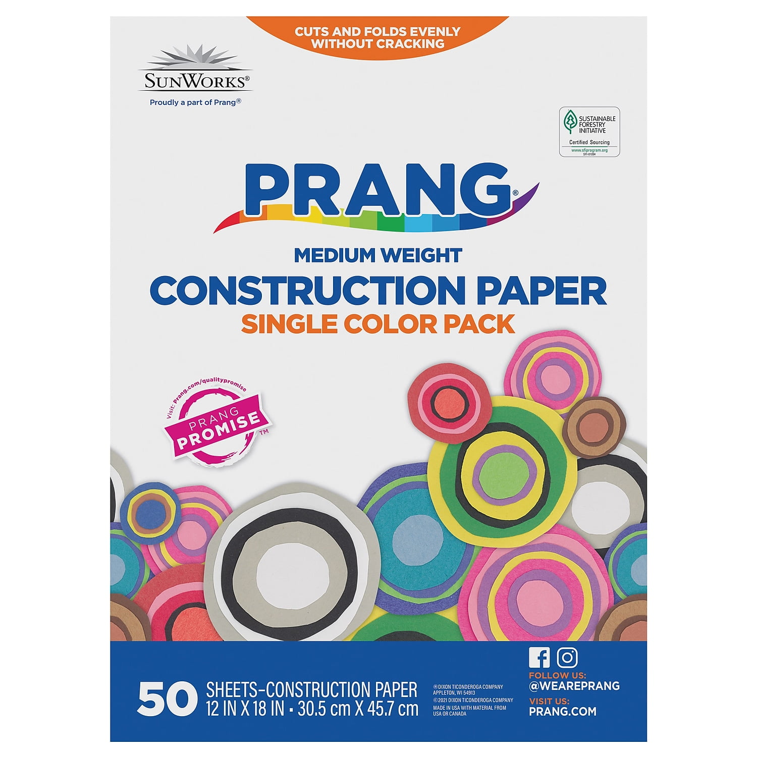 SunWorks Construction Paper, 12 x 18, Red, 50 Sheets/Pack