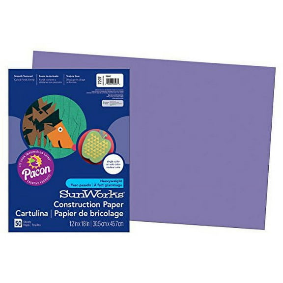 SunWorks Construction Paper Violet 12 x 18 50 Sheets