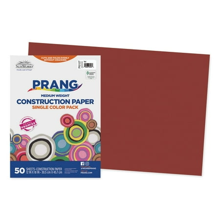 SunWorks, PAC6107, Construction Paper, 50 / Pack, Red