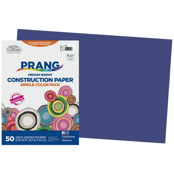SunWorks, PAC7407, Construction Paper, 50 / Pack, Blue