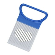 Sunaei Cooking Kitchen Utensil Tomato Onion Vegetables Slicer Cutting Aid Holder Guide Slicing Cutter Safe Fork, Blue