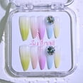 thumbnail image 1 of Sunail long real handmade nails cheap,long fake press on nails,gel nail stickers,stiletto nail strips,false nails art Christmas gifts,Colorful - dream Rhapsody	L, 1 of 5