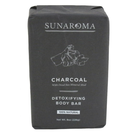 Sunaroma Bath Soap Charcoal with Bergamot Oil, 8 oz