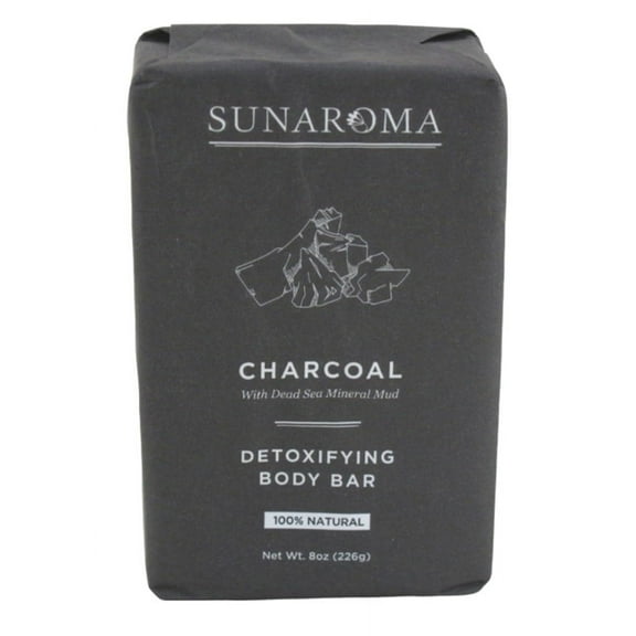 Sunaroma Bath Soap Charcoal with Bergamot Oil, 8 oz