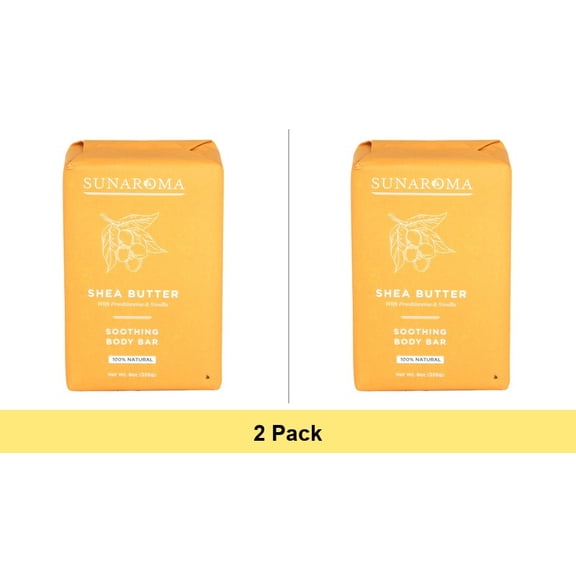Sunaroma Bath Soap Shea Butter, 8 oz - 2 Pack