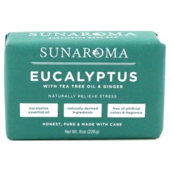 Sunaroma, Eucalyptus With Tea Tree Oil & Ginger Soap Bar 8 oz