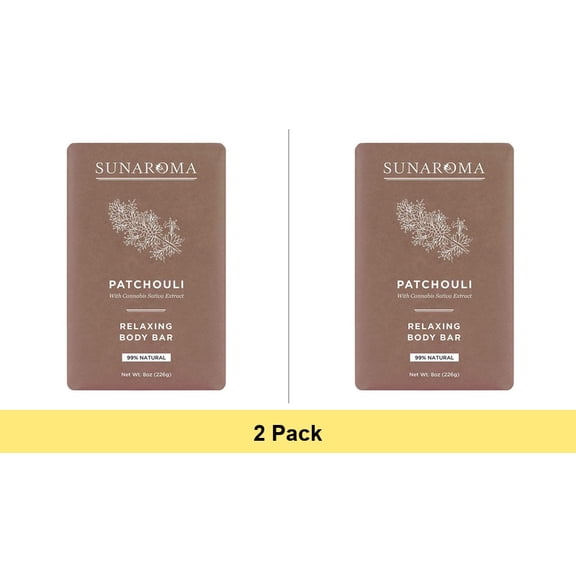 Sunaroma Patchouli Oil Relaxing Body Bar Soap, 8 Oz - 2 Pack