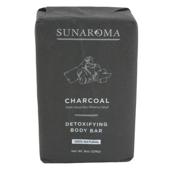 Sunaroma Soap Bar Charcoal Dead Sea Mineral Mud 8oz (Pack of 3)