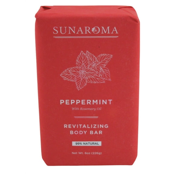 Sunaroma Soap Bar Peppermint Rosemary Oil 8oz (Pack of 3)