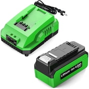 Vpment 4.0Ah Replacement Battery and Charger Compatible with Greenwork 40V Power Tools