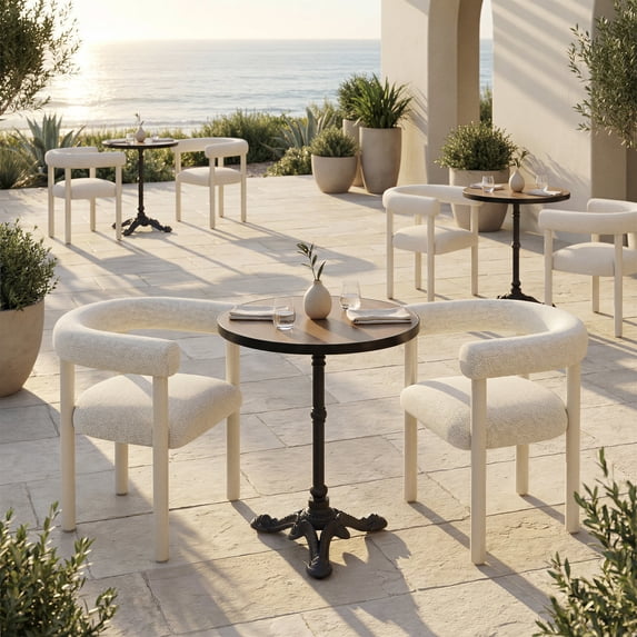 Sunbath Dining Chair White Dining Chair, Modern Style, Outdoor fabric (100% Polyester), Aluminum, Outdoor Dining