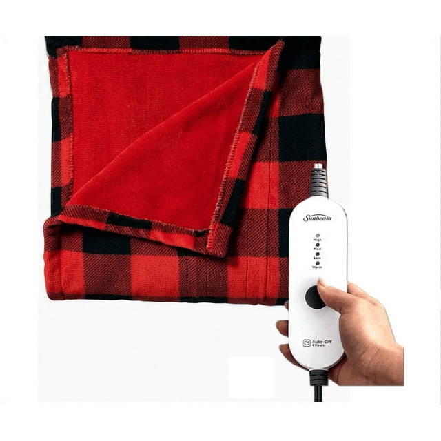 Sunbeam 11719 Velvet Electric Blanket Throw 4 Heat Settings 50 x 60