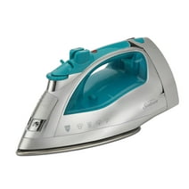 Sunbeam 1400W Steammaster Steam Iron with Shot of Steam Feature and Retractable Cord, Chrome and Teal Finish