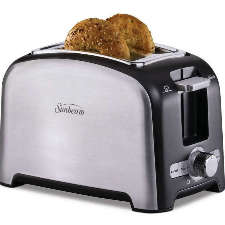 Sunbeamシルバースロット (003911-100 Black Toaster, 4-Slice Slot Wide Sunbeam Amazon.com: トースター 電子レンジ・オーブン