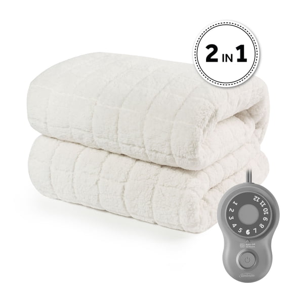 Sunbeam 2-in-1 Reversible 365 Electric Heated and Cooling Mattress Pad Full Size, 54" x 75", 12 Heat Settings, 12-Hour Auto Shut-Off, Cool Touch Fabric, Machine Washable, Warm, Cozy and Comfortable