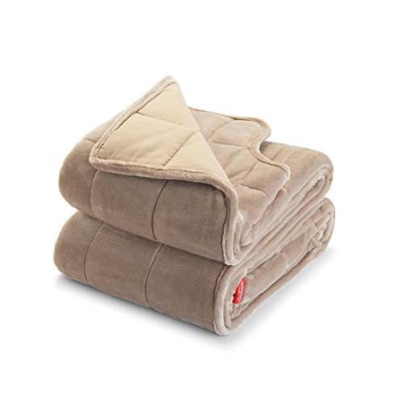 Restored Sunbeam 2112006 Weighted Warming Blanket 15 Pounds, Mushroom (Refurbished)