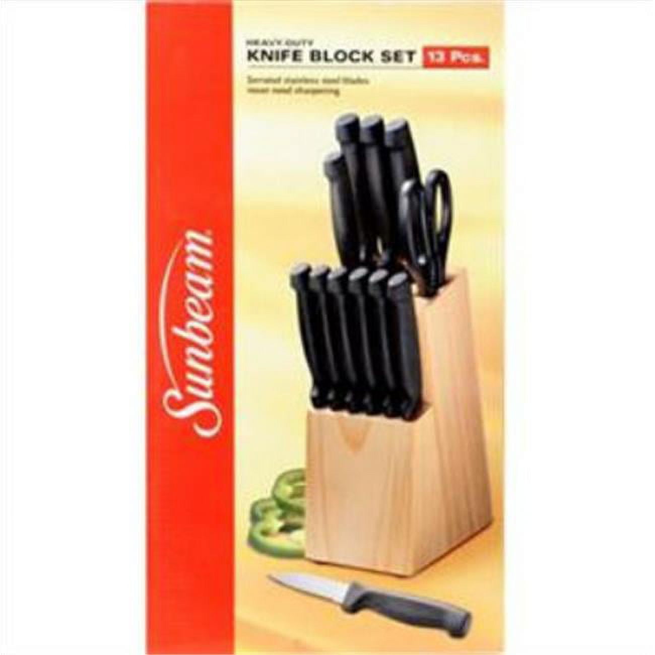 Sunbeam 63006 13Piece Knife Set with Pinewood Block