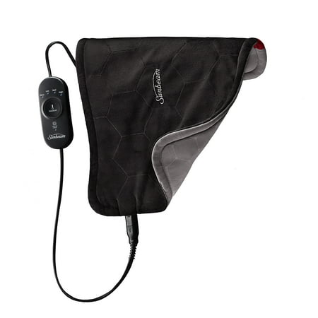 Sunbeam Advanced Heat 12" x 15" Standard-Sized Heating Pad for Joint Pain Relief, Black