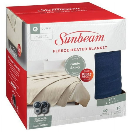 Sunbeam Blue Polyester Cordless Electric, Queen
