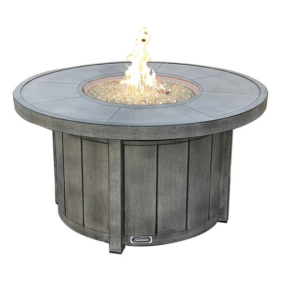 Sunbeam Boa Contemporary Style Aluminum Fire Table in Gray Finish