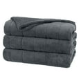 thumbnail image 1 of Sunbeam Channeled Velvet Plush Electric Heated Warming Blanket King Slate Gray, 1 of 3