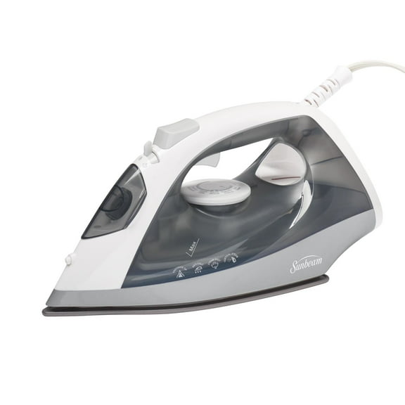 Sunbeam 1200W Steam Iron, Non-Stick Soleplate, Shot of Steam, 240ml Tank, Grey/White
