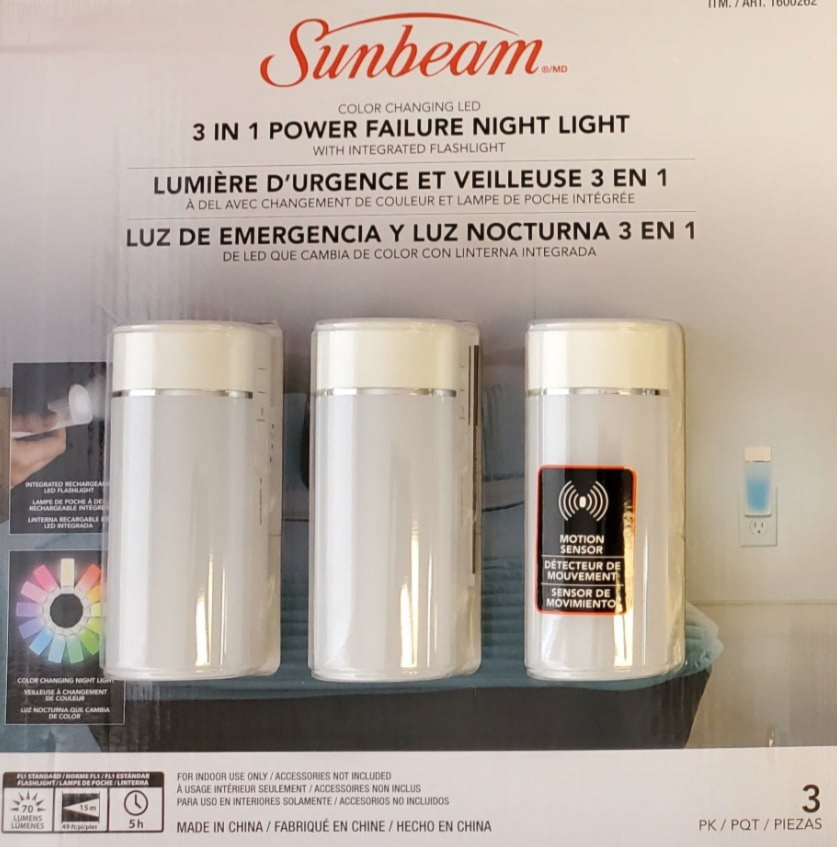 Sunbeam color changing led power failure night cheap light with usb port