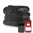 thumbnail image 1 of Sunbeam Connected WiFi Heated Electric Blanket, Lofttec, Slate Grey, Twin, 1 of 8