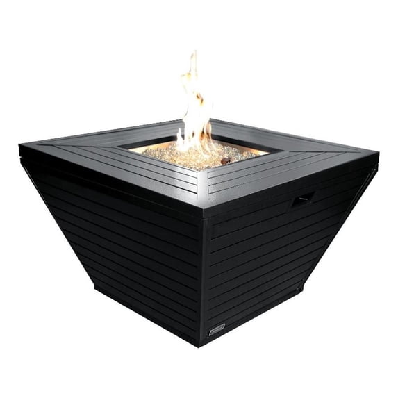 Sunbeam Contemporary Style Aluminum Fire Table in Matte Black Finish