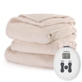 thumbnail image 1 of Sunbeam Cream Nordic Velvet Electric Heated Blanket Twin Size, 84" x 62", 12 Heat Settings, Fast Heating, Heating Blankets with Controller, Auto-Shut Off, Machine Washable, Warm, Cozy and Comfortable, 1 of 5