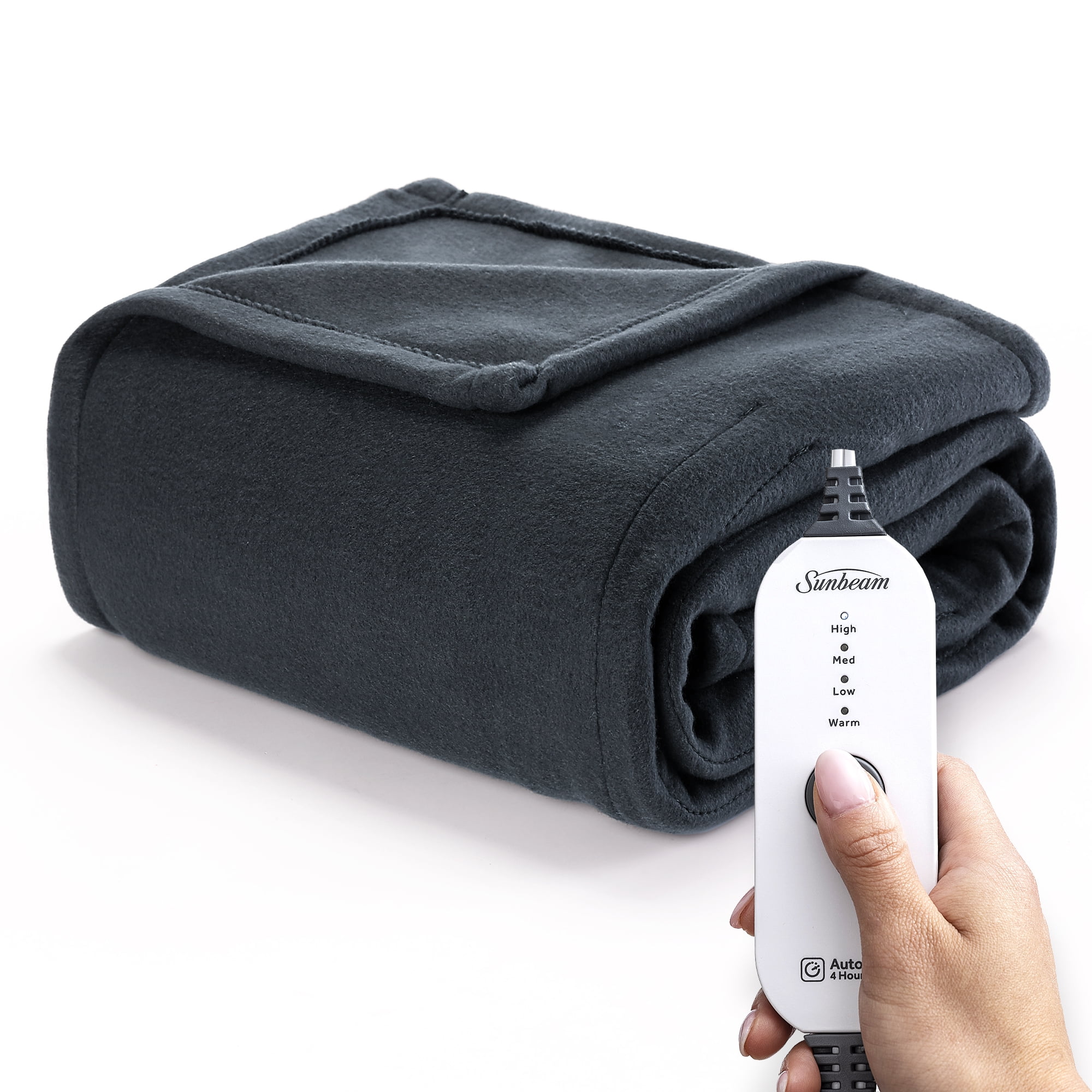 Sunbeam Dark Shadow Nordic Luxe Electric Heated Throw, 50" x 60", 4