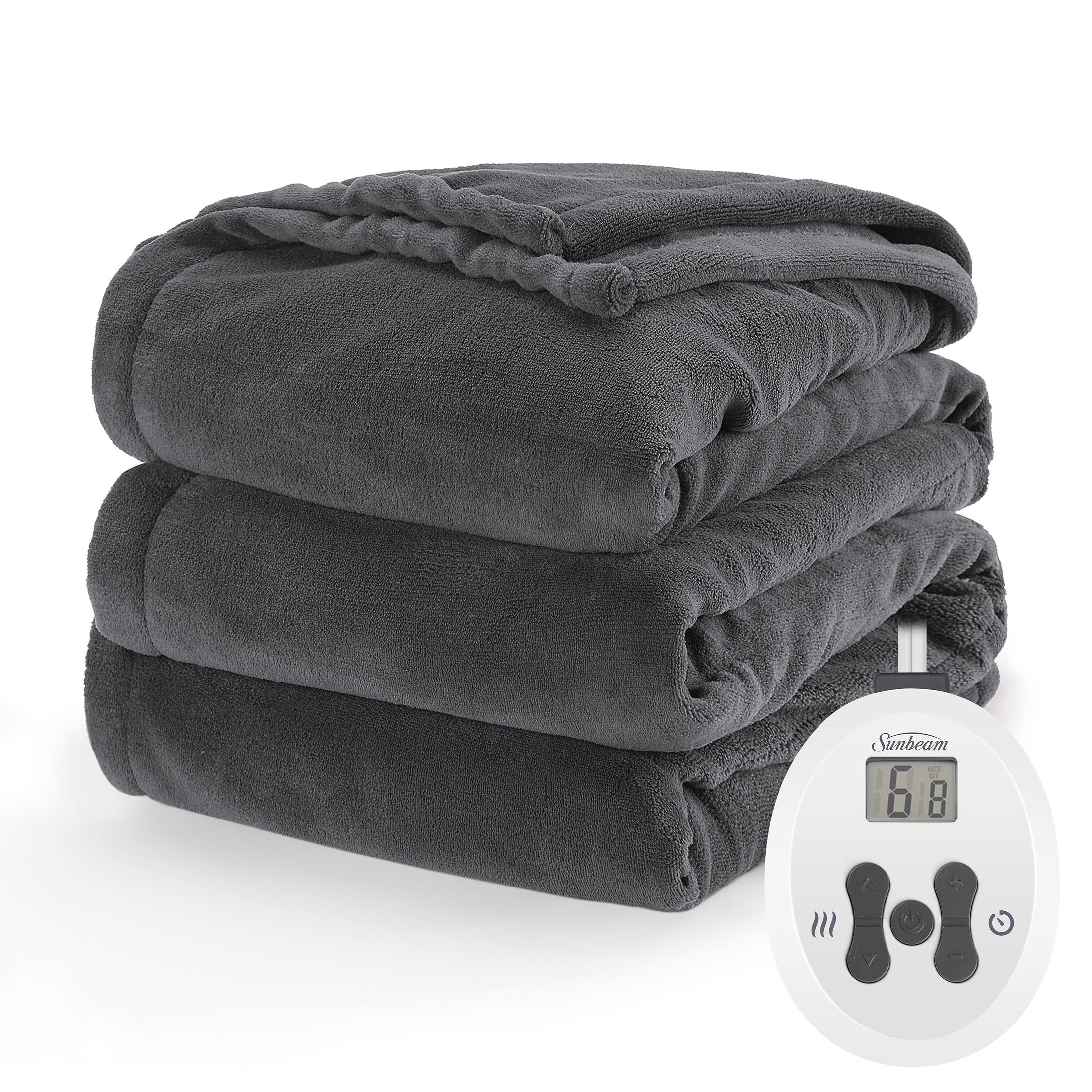 Sunbeam Heated Microplush Blanket with Dial Controller, Queen (84" x 90