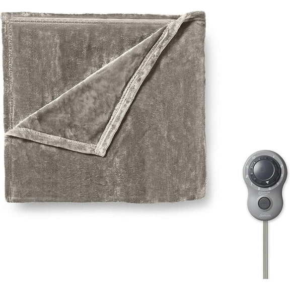 Sunbeam Electric Blanket, Queen, Mushroom, Velvet