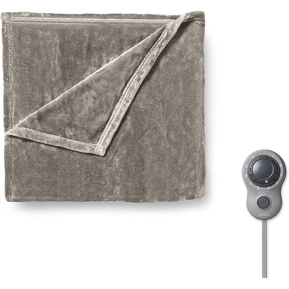 Sunbeam Electric Blanket, Queen, Mushroom, Velvet