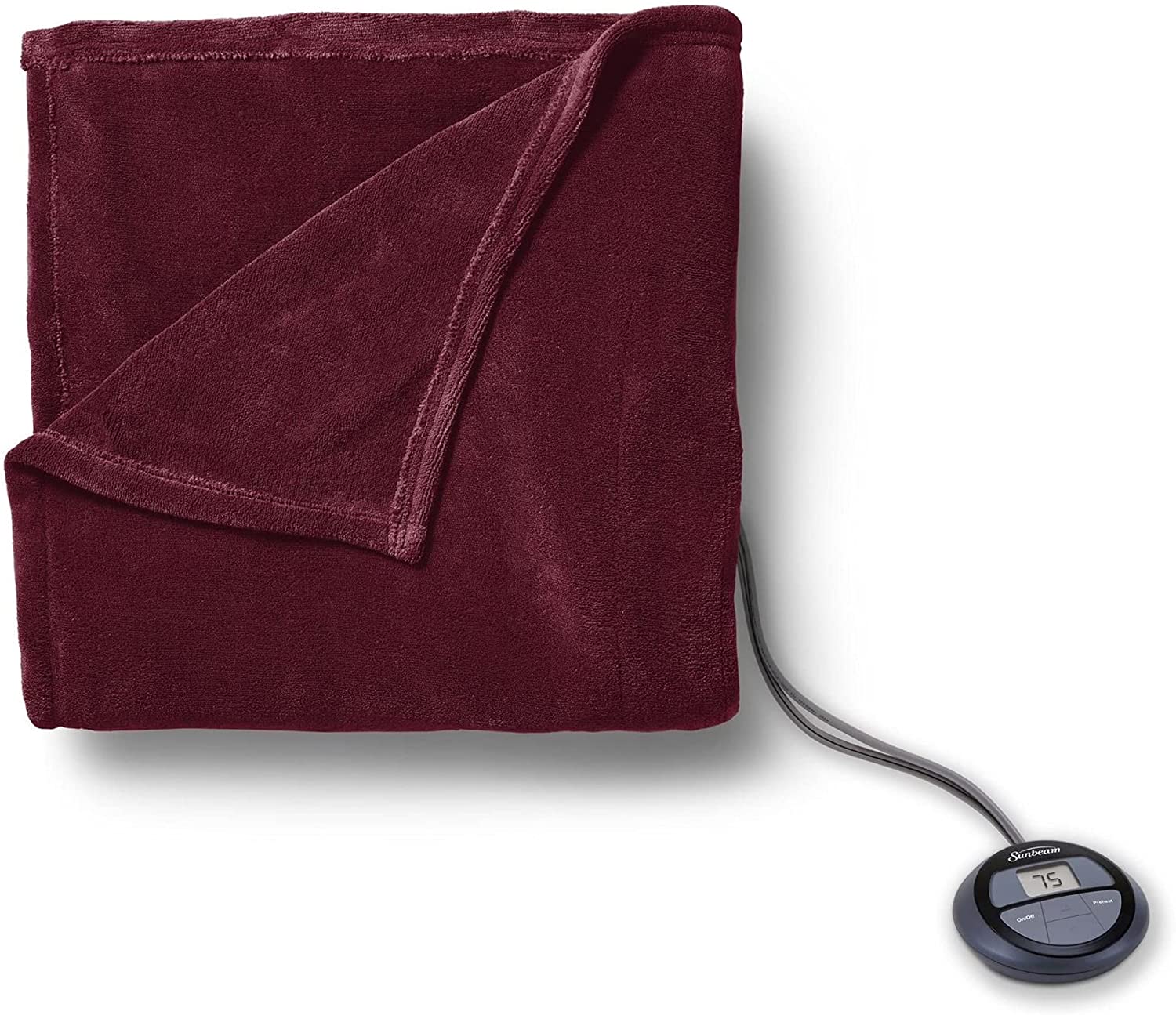 Sunbeam Electric Blanket Twin Garnet Plush Walmart