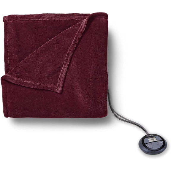 Sunbeam Electric Blanket, Twin, Garnet, Plush