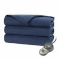 thumbnail image 1 of Sunbeam Electric Heated Fleece Blanket, Full, Newport Blue, 1 of 12